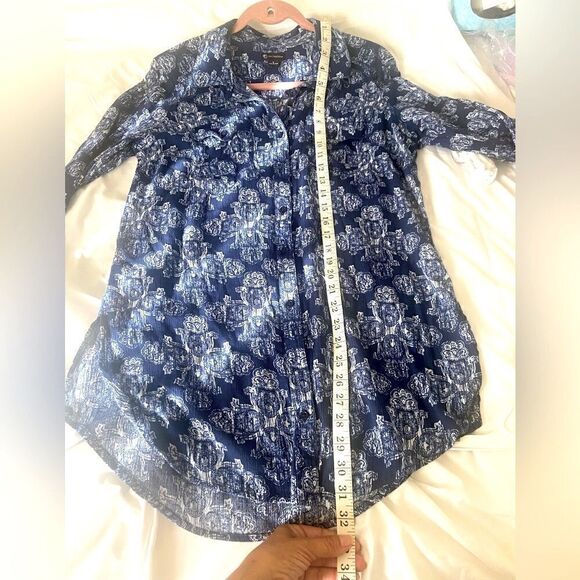 New Directions women’s ruched sleeve button down shirt size small - Picture 3 of 6